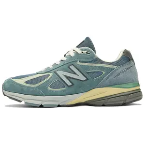 Auralee x New Balance NB 990 V4 Low-Top Sneakers for Men and Women in Navy Blue with Comfort, Support, and Versatile Urban Commuting and Running Design