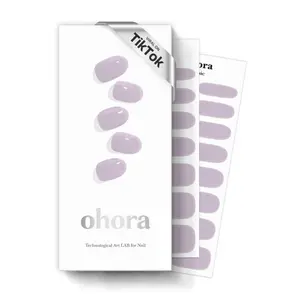 Ohora Semi Cured Gel Nail Strips, Salon-Quality with Prep Pads, Nail File & Wooden Stick, 60% Cured in Advance