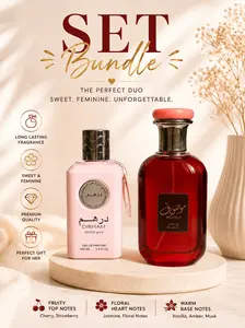 Dirham Wardi & Mousuf Wardi Perfume Gift Set for Women 100ml Luxury Eau De Parfum Bundle Long Lasting Fragrance