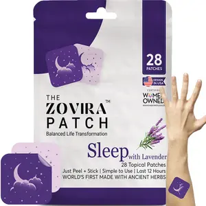 ZOVIRA Sleep Patches for Adults Melatonin Free | Easy-to-Apply Sleep Patch with Aromatherapy | Relax & Wake Up Refreshed | Lavender infused | Long-Lasting Night Comfort for Men & Women | 28 Patches
