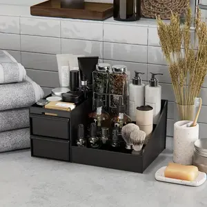 Universal cosmetic perfume storage box, multi-layer divider rack, suitable for shaving cream, perfume, skin care products. Convenient access design. Cosmetics storage cabinet, beauty storage rack, large-capacity cosmetic storage box, portable storage box.