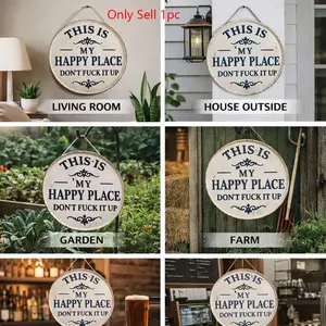 Vintage Welcome Signs for Gardens, Courtyard Gardens Metal Decorations, Round Garden Wall Decor, Hanging Signs & Plaques, Home Decor For Front Door, Garden Enthusiasts Gifts, Home Decor Products