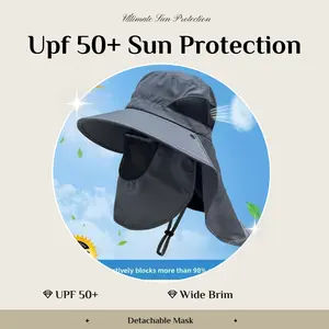 Outdoor sunshade sunscreen bucket hat men's summer large brim UV protection mountain fishing hat sun hat,UV protection Cooling Neck Gaiter, unisex outdoor,UV protection sun hat,summer sun hat,outdoor sun hat, lightweight cap, vacation accessory