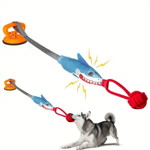 Pet Tug-Of-War Toy Pull Rope Shark Teeth Grinding Indoor Dog Self-Entertainment Durable Bite Resistant Pet Supplies Blue Color
