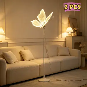 CNCEST 2pcs Adjustable LED Floor Lamps - 48W Power Butterfly Wedding Lights, LED Strip Lights, Party Atmosphere Props for Aisle/Stage Romantic Home Improvement Decor