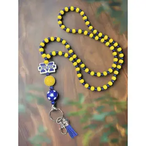 University of Michigan Wolverines Hand Beaded Lanyard
