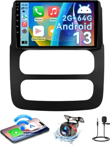 Android 13 Car Radio Compatible with Dodge Ram Radio 1500 2500 3500 2002 2003 2004 2005, 9 Inch 2+64G Car Stereo with Wireless CarPlay Android Auto, Bluetooth, WiFi, GPS, SWC, Backup Camera