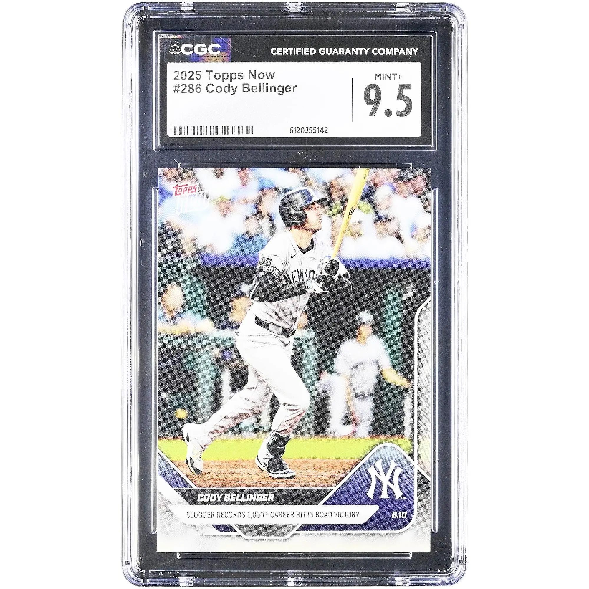 Cody Bellinger New York Yankees 2025 Topps Now Slugger Records 1,000th Career Hit in Road Victory #286 CGC Authenticated 9.5 Card