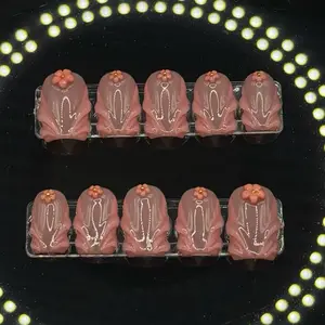 Deep V Pink French Handmade Luxury Press On Nails