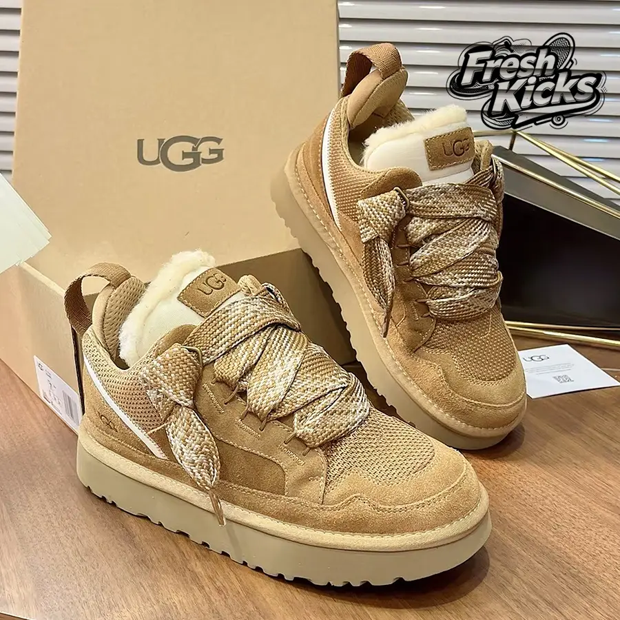 UGG LowmelChestnut (Women's)– Women's Lifestyle Sneakers – shoes for woman -Vintagen - Running Shoes, Lightweight Shock-Absorbing Comfort, Breathable Everyday Fit, Gym Training to Street Casual Wear - back to school - 1144032 CHE