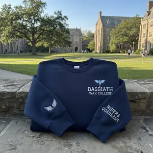 Embroidered Basgiath War College sweatshirt, Fourth Wing Dragon Rider Pullover, Riders Quadrant Apparel, Fantasy Reader Gift, Bookish Top