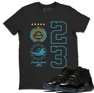 Blue Black 11 Sneaker Match Shirt, Gamma 11 Inspired Tee, 100% Cotton, Everyday Streetwear Cotton Graphic T-Shirt for Men Women Youth