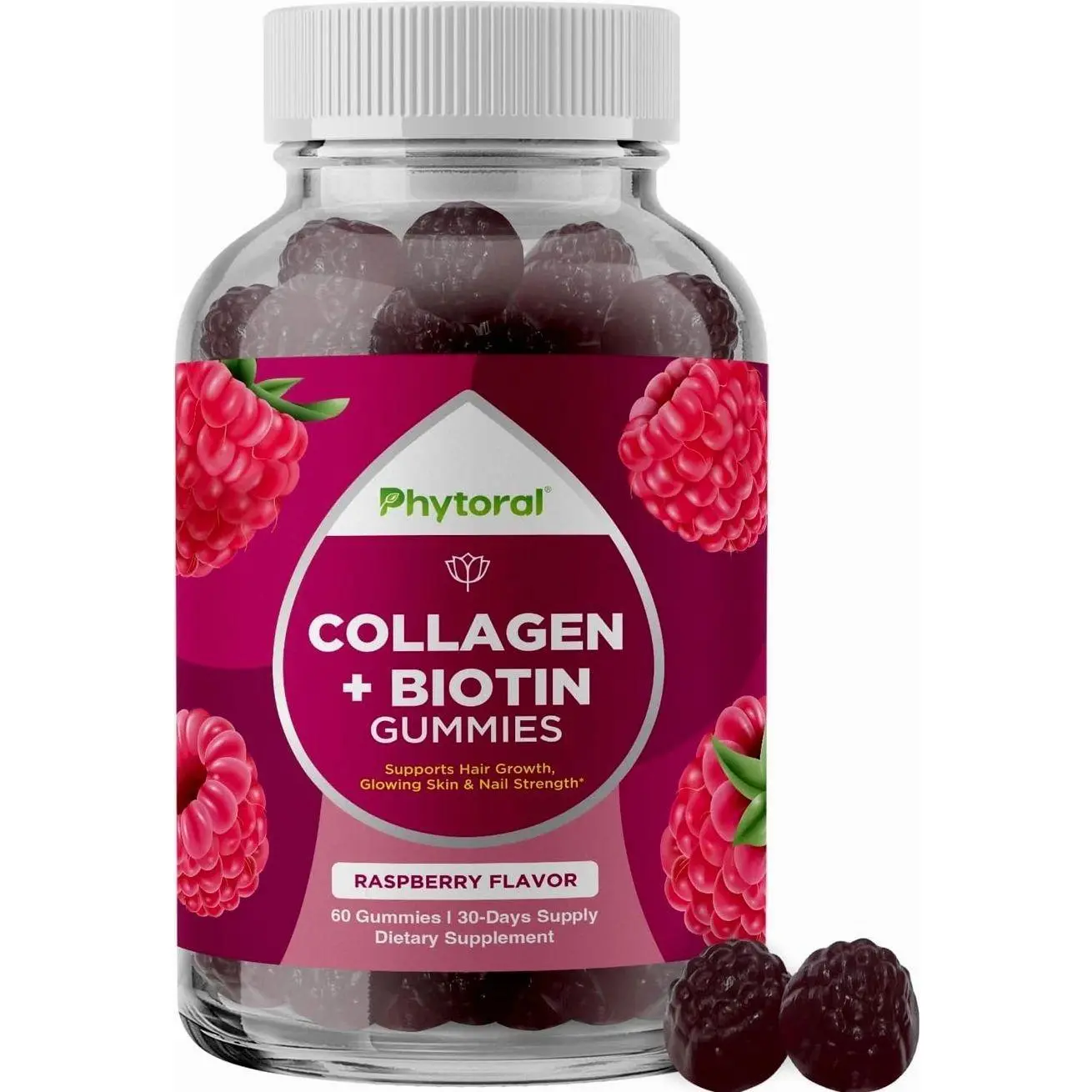 Hydrolyzed Collagen Gummies Vitamins for Adults - Hair Skin and Nails Gummies for Healthy Hair Growth Glowing Skin and Nail Care - Pure Collagen Supplement Joint Support Loss Care