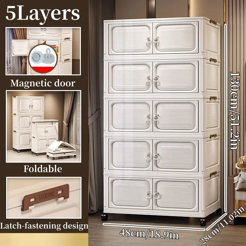 5-tier storage cabinet + 4 casters