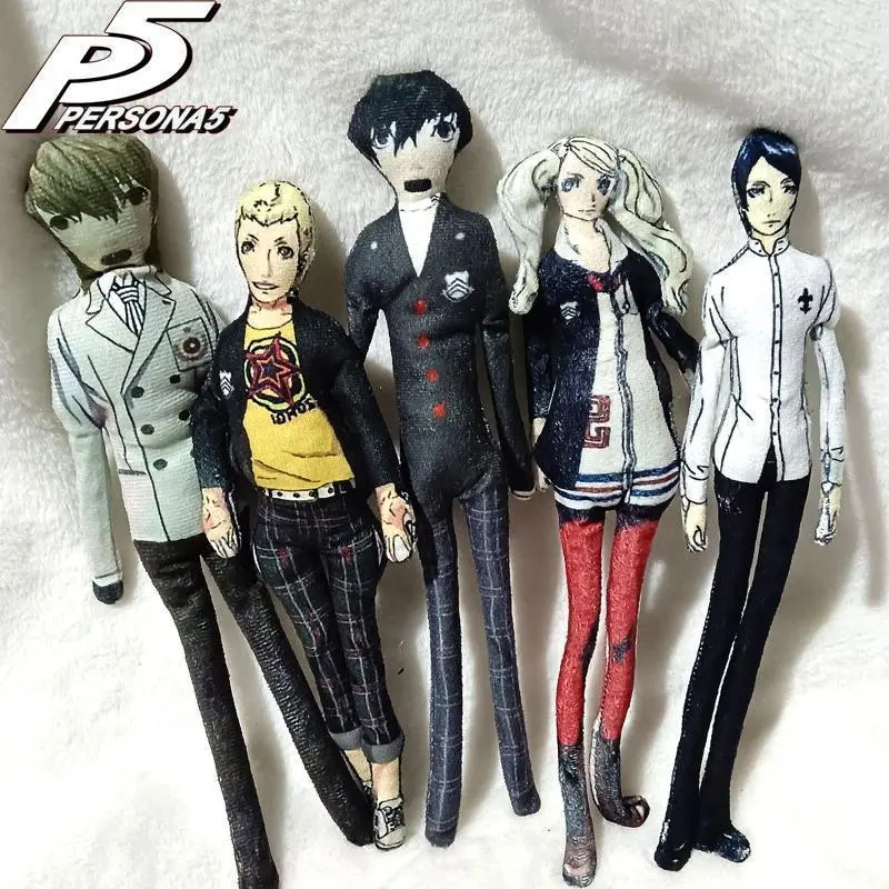 Japanese Anime Persona5 Cast Plush Dolls - Amamiya Ren, Akechi Goro, Ryuji Sakamoto, Anne Takamaki, Yusuke Kitagawa, 28cm Soft Plush, Joint Mobility, Anime & Manga Cosplay Accessory (Toys & Hobbies), As Photo