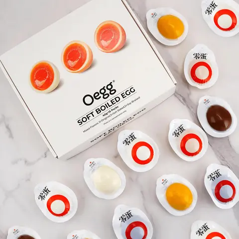0EGG Instant Marinated Eggs - 15 Pack (600g) Mixed Flavors: Original, Salted, Soy Sauce - Ready-to-Eat Protein Snack for Breakfast & On-the-Go