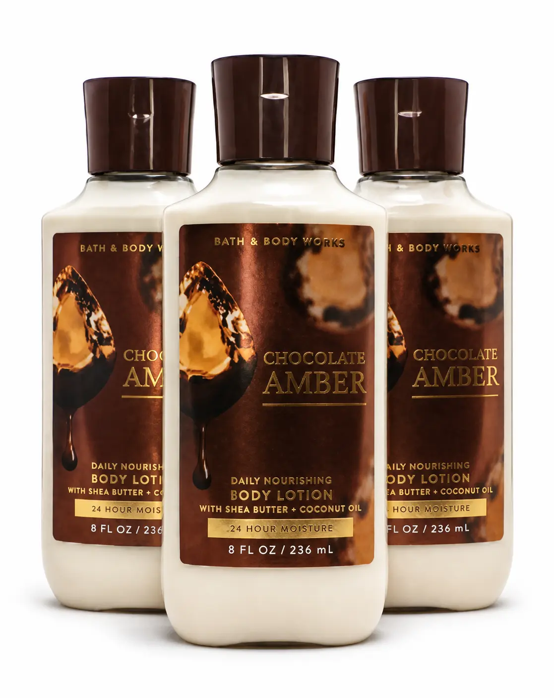 CHOCOLATE AMBER Bath & Body Works Body Lotion 3-Pack – 8 oz Each