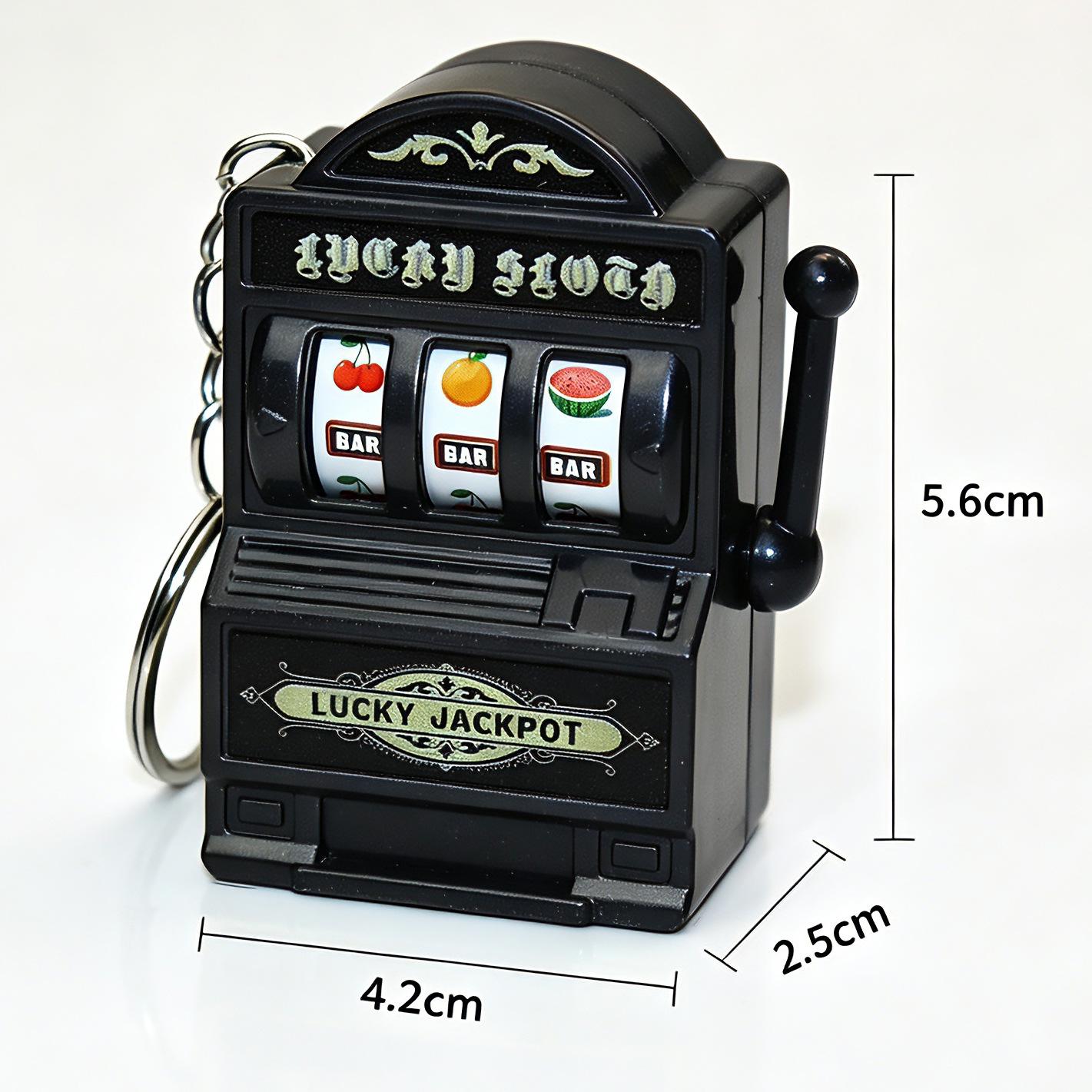 Mini Retro Fruit Jackpot Slot Machine Keychain, Portable Fidget Decompression Toy, Bag Charm Pendant for Party Gifts