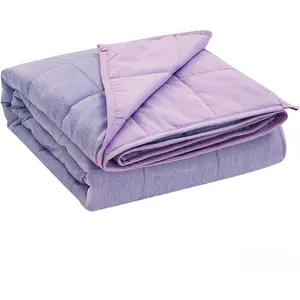 Purple Weighted Blanket 10 lb, Cooling Weighted Blanket for Hot Sleepers, Cool Moire Jersey with Soft Breathable Sanded, 48 x 72 inches 10 Pounds, Purple