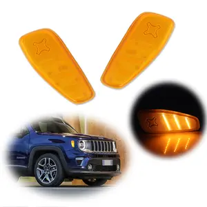 2pcs L + R Amber Lens LED Side Marker Lamps Lights For 2015 2016 2017 2018 2019 2020 2021 2022 Jeep Renegade, Direct Replace Original OEM Stock / Manufacturer Part Numbers: # CH2550134 68256050AA
