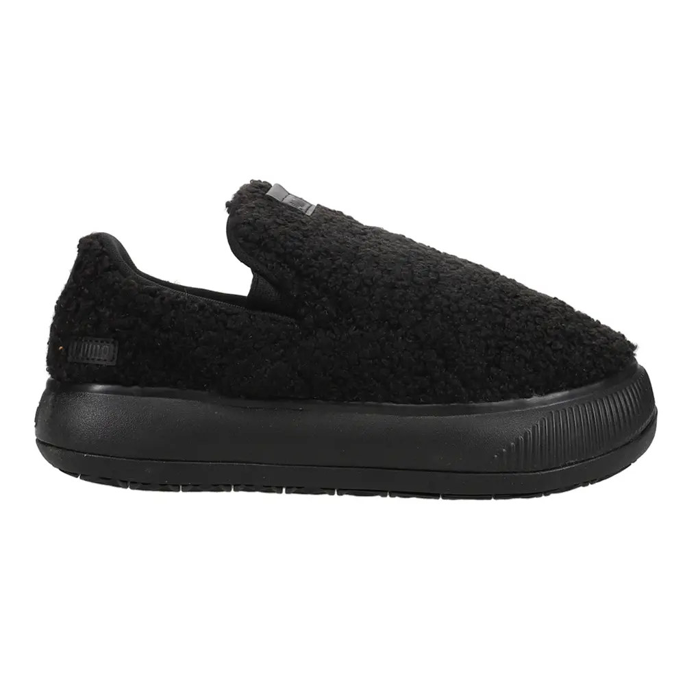 PUMA Womens Suede Mayu Teddy Slip-On Sneakers Shoes Casual - Black PUMA Womens Suede Mayu Teddy Slip-On Sneakers Shoes Casual - Black