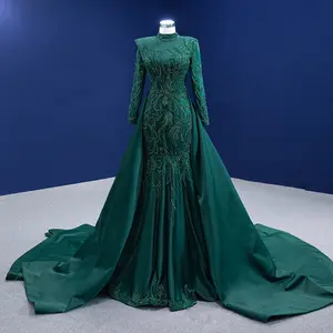 Elegant Prom Green Mermaid Evening Gowns Party Wedding Dress