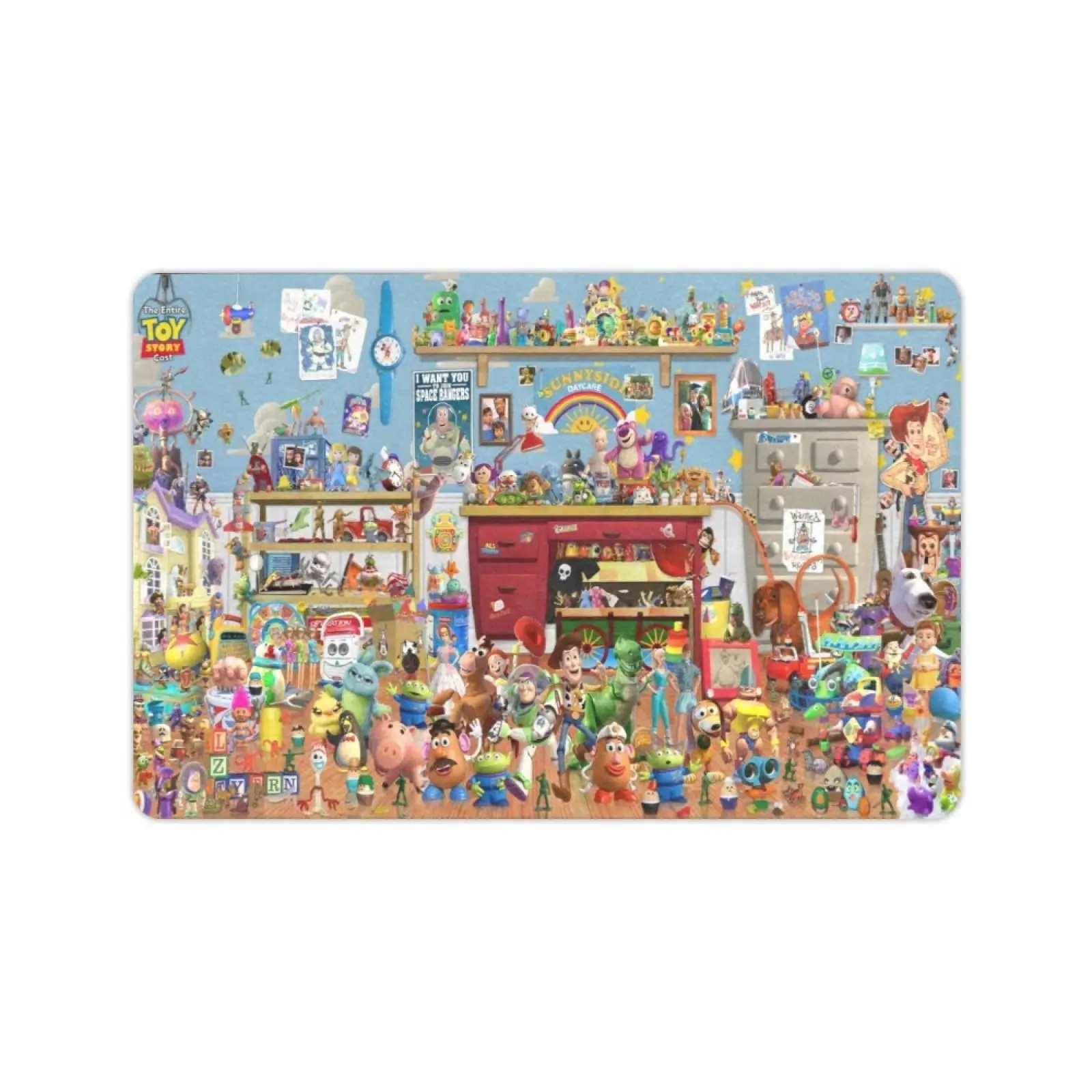 Disney Classic Toy Story All Characters Printed Doormat, Vibrant Non-Slip Low-Profile Absorbent Washable Mat (30×18 in, 23.5×15.5 In / 59.5×39.5 Cm, 28×17 in) for Kids Bedroom, Indoor-Outdoor Entrance Home Decor
