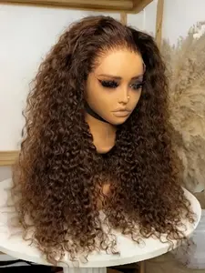 Fashion Gradient Natural Super Soft 26 Inch 180% Density Lace Front Wig, Super Curl Heat Resistant, Daily Use, Natural Looking Wig, Curly Wig, Synthetic Hair Wig