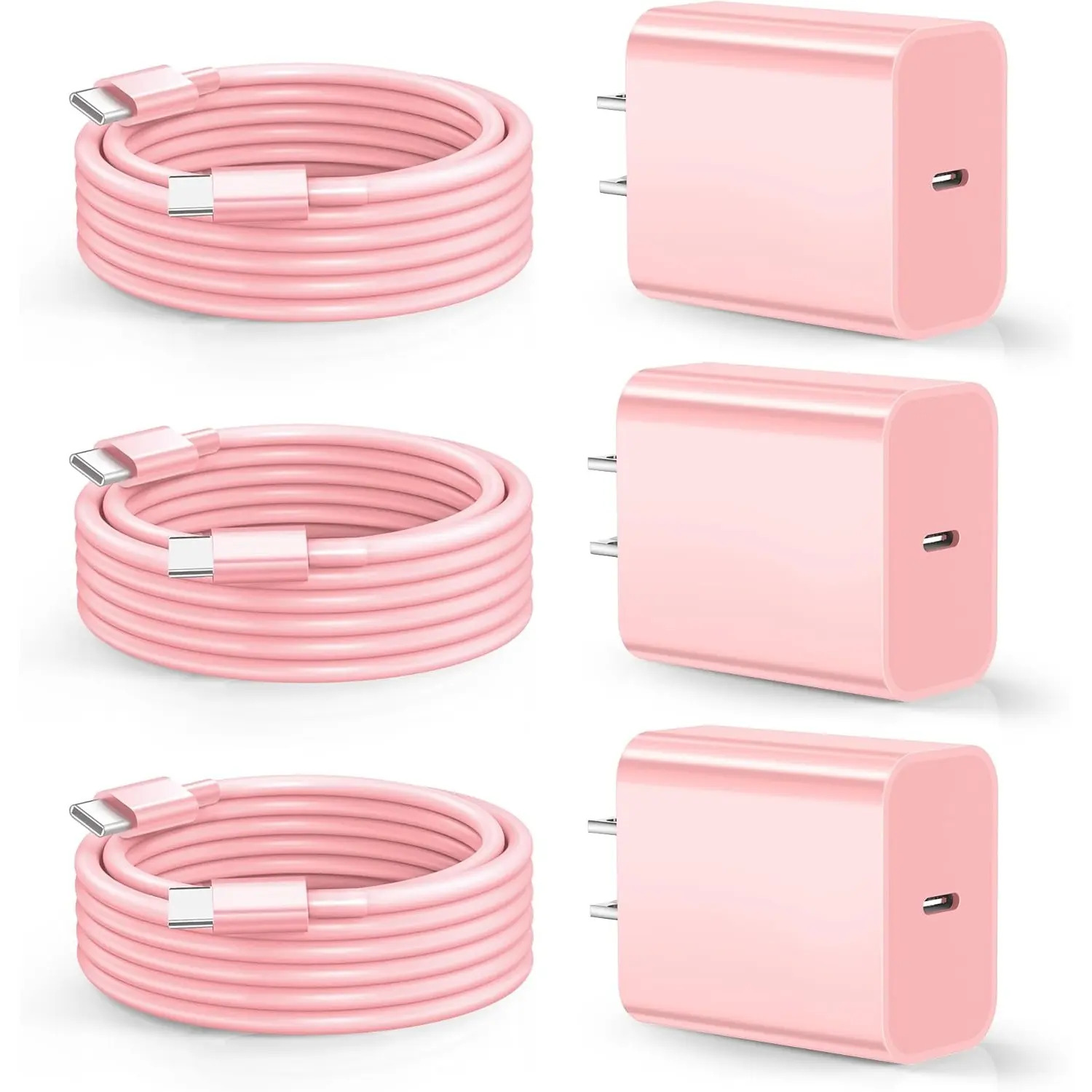 For iPhone 17 16 15 Charger Fast Charging, 3Pack 20W USB C Wall Charger with 10FT USB C to C Cable, Type C Fast Charger For iPhone17 16 15 seris,Pad