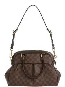 Pre-owned Louis Vuitton LV brown checkerboard patterned gold ingot gourd dumpling handbag 34.5*15*23.5cm th260311183