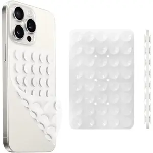 Dual-Sided Silicone Phone Grip Holder, Compatible with iPhone and Android, Magnetic Cell Phone Stand for Selfies and Videos, Mirror Attachment for Enhanced Viewing