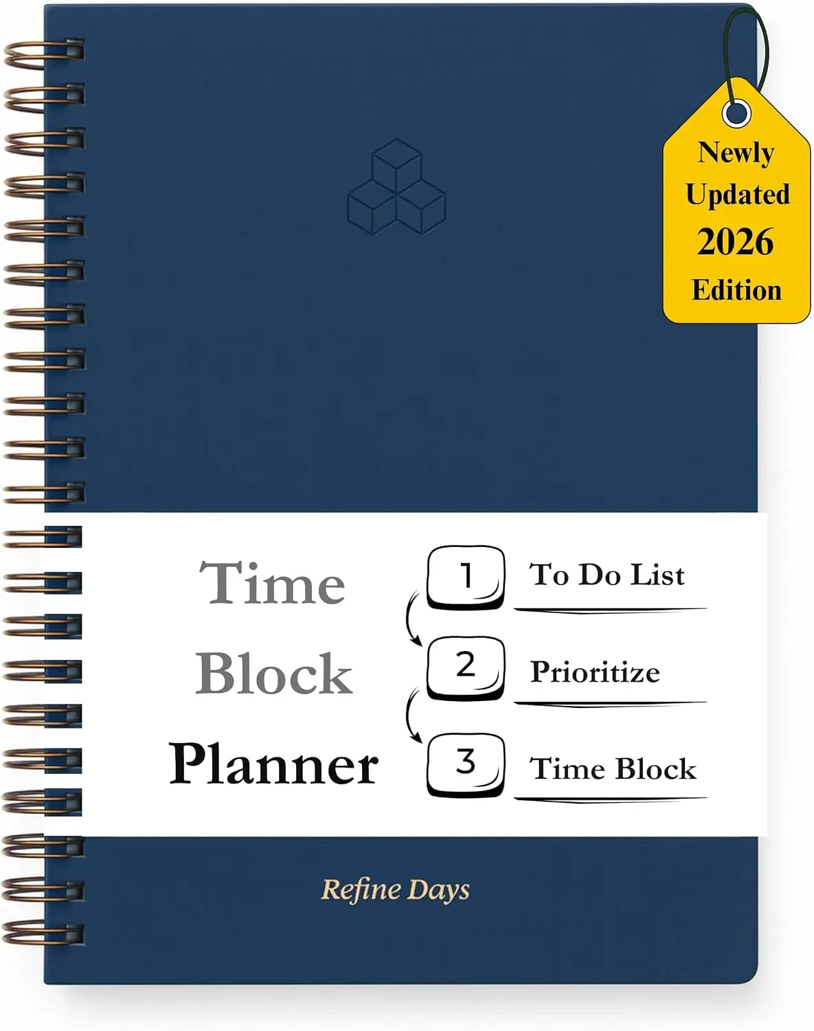 Undated Daily Planner - Time Blocking Planner & ADHD Planner. to Do List, Hourly Schedule, Daily and Monthly Agenda. Time Management & Productivity Planner. Spiral Hardcover Notebook. A4. Refine Days