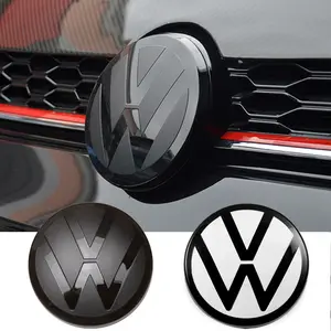 2Pcs Car Front Radiator Grille Badge Rear Trunk Lid Emblem Cover Stickers Car Decals For Volkswagen VW Tiguan 2017 2018 2019 2020 2022 2023