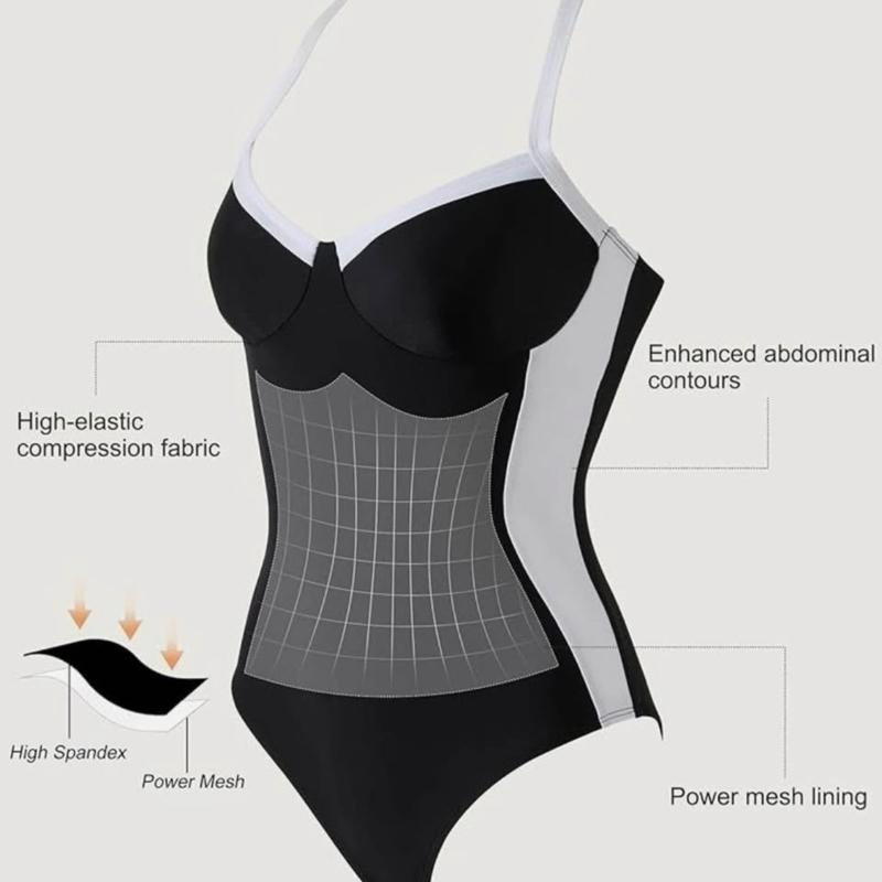 Sexy Womens Tummy Control One Piece Swimsuit Sexy Crisscross Back Bathing Suit for beach, water park
