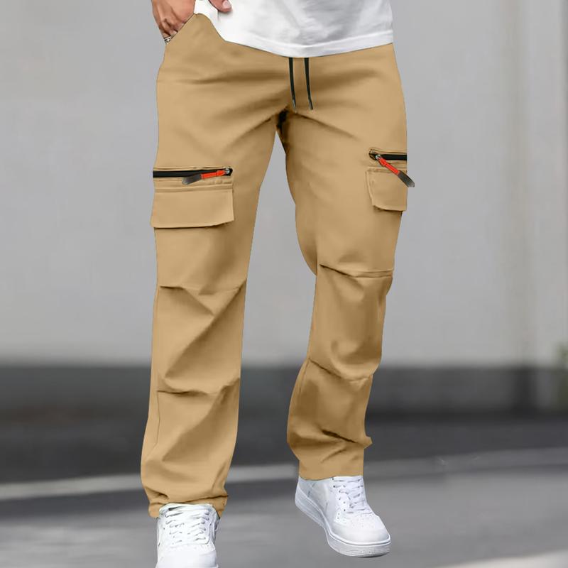 Men's Outdoor Hiking Loose Fit Cargo Pants, 4 Pack - Relaxed fit with an extended size range, multiple pockets, faux zipper pocket design, drawstring waistband, lightweight and breathable, perfect for hiking, camping, and everyday casual wear all-season w