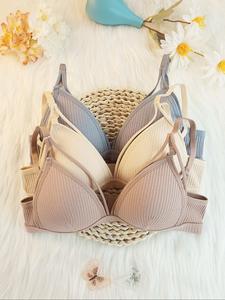 women's plain cut out vneck wireless bra, elegant soft fit comfortable adjustable strap push up bra for daily wear, underwear for women, ladies lingerie for fall, wireless bras for women, bra sets, comfortable fabric, no underwire bra