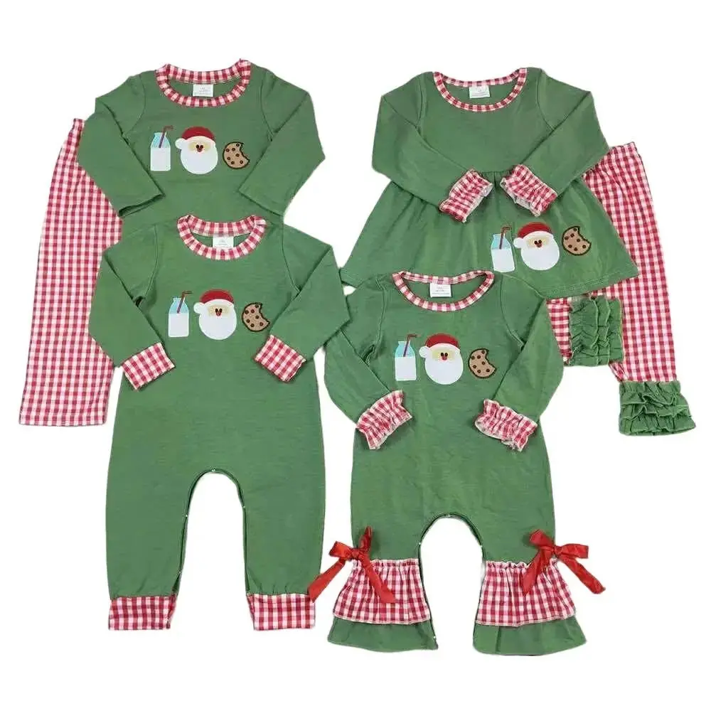 Kids' 95% Cotton Long-Sleeve Cookie Print Sibling Matching Sleepwear Sets - Multi Sizes Family Look Outfits, Christmas Gift