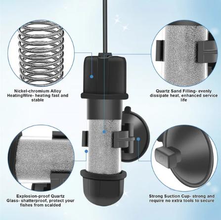 hygger Small Aquarium Betta Heater, Submersible Fish Tank Heater 50W with LED Digital Display, Suitable for Marine Saltwater and Freshwater up to 5/10/16/26 Gallon