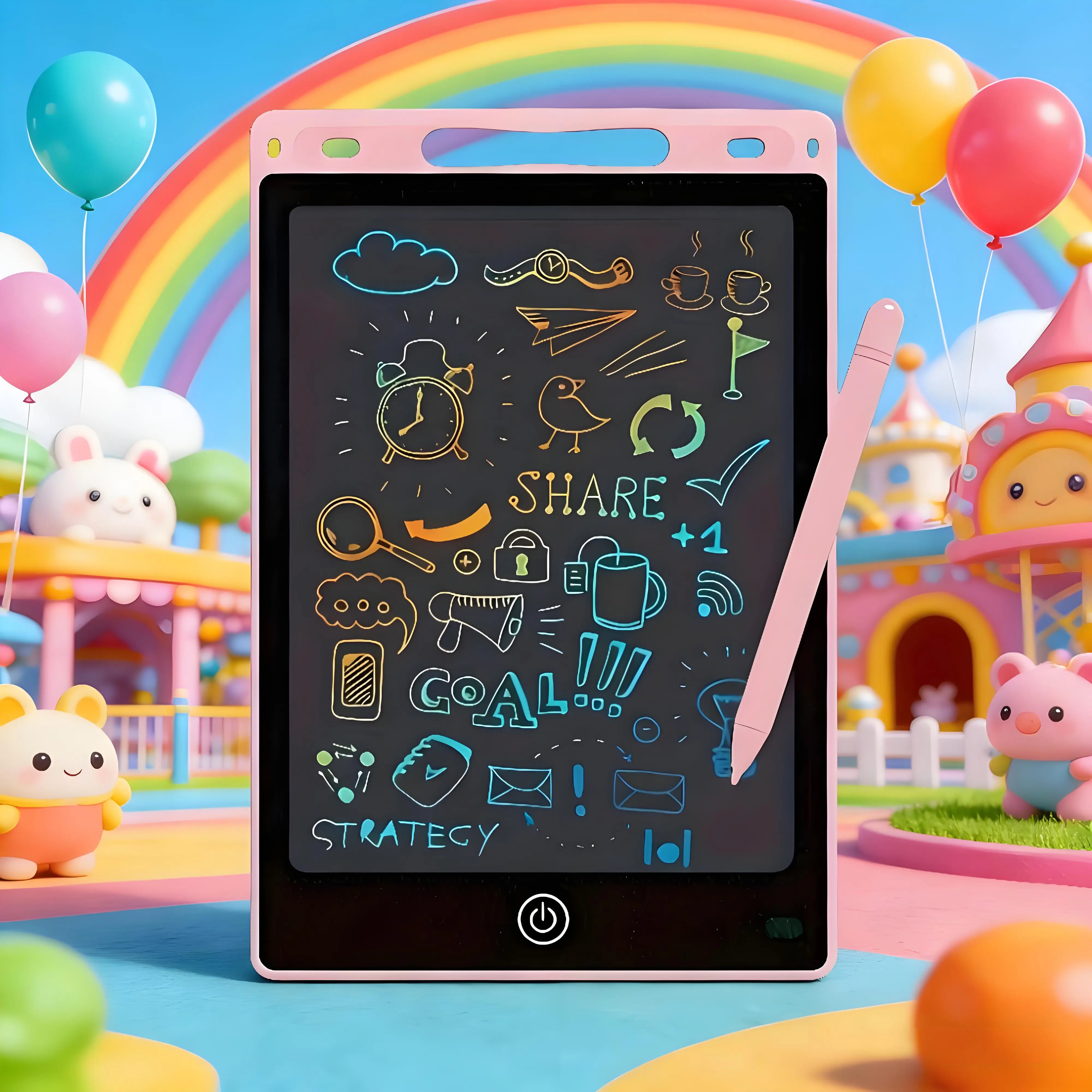 LCD Writing Tablet with Colorful Screen Drawing & Stylus - Digital Writing Tablet, Battery-Powered Educational Board Game, Ideal Christmas Birthday Halloween Thanksgiving Gift, Interactive Learning Tool, Playful Design, Durable Construction