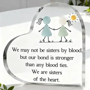 Sea Glass Blue Heart Crystal Acrylic Decorative Plaque, Women Friendship Gift, Christmas Gift, New Year Gift, Desktop Decor, Bedroom Decor, Shelf Decor, Acrylic Desktop Decoration