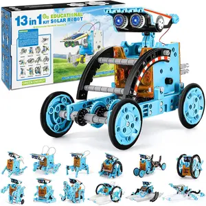13-in-1 Solar Robot Toy Building Kit, DIY STEM Educational Science Experiment Assembly Puzzle for Kids Age 8+, Solar-Powered Robot Car Blocks Gift for Boys & Girls (Birthday/Christmas Present) adult teen boy girl Star