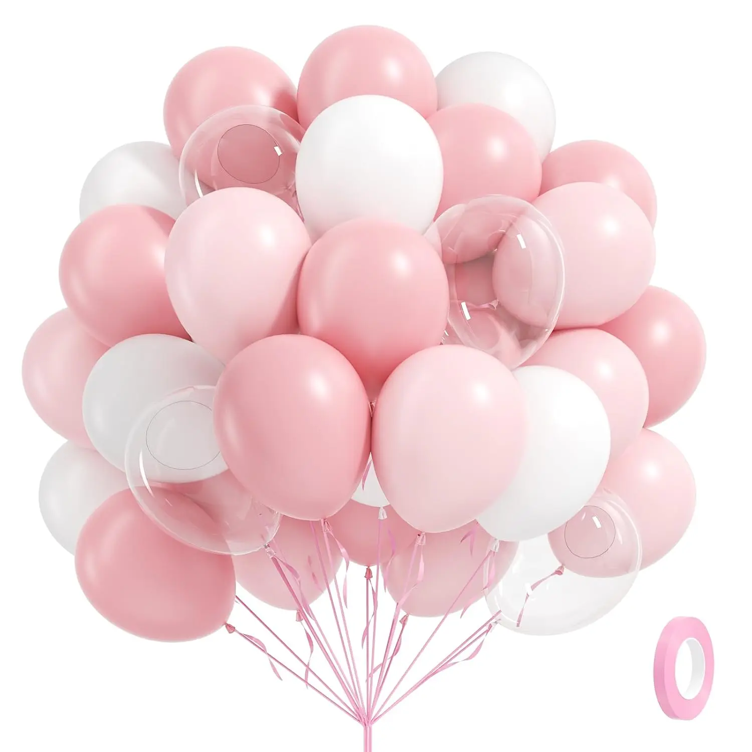 Pink & White Balloon Bouquet for Events - Perfect for Parties, Birthdays, and Celebrations - Elegant and Festive Design