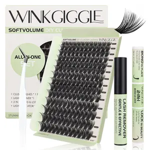 DIY Cluster Lash Kit with Bond&Lock and Remover Super fine Band Easy to Apply DIY Lashes