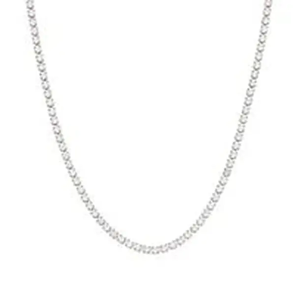 Kiara Silver  | Fine Silver Crystal Tennis Necklace 40 5cm | Ambre’ Jewelry