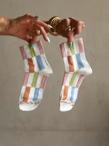 Geometric Socks in White