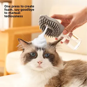 Pet Bath Brush, Multifunctional Foam Bath, Integrated Silicone Exfoliating & Shower Brush for Cats & Dogs, Cleaning Tool, Massage Brush