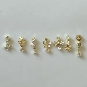 Dangle Nose Rings with L Rod for Piercing Required 20 Gauge Gold Plated Stainless Steel Stylish and Durable Accessory for Women with Pink Gemstone Designs