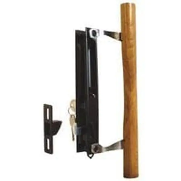 Prime Line Products Door Handle Patio W/Lock Blk C 1032