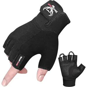 Workout Gloves for Men, Durable Palm Grip Gym Gloves Women Half Finger Elasticated  Weight Lifting Strength Bodybuilding Anti Slip Cycling Gloves Exercise