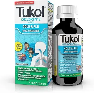 TUKOL Children's Cold and Flue,  Fever Relief, Berry Flavor, Cherry, 4 Fl Oz